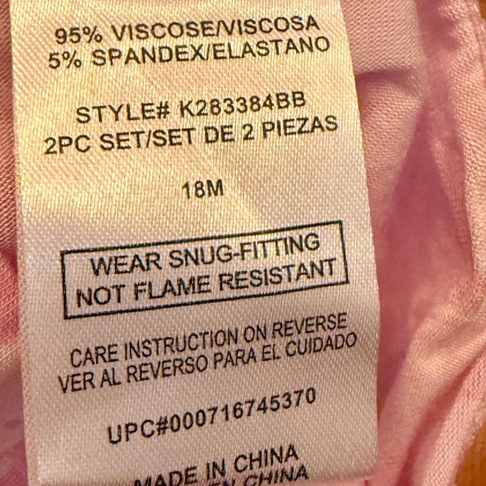 Barbie Pajama Set -‎ Pink with Barbie Silhouette - NWT - 18M
